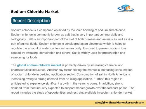 Sodium Chloride Market