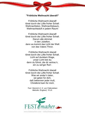 Fröhliche Weihnacht überall! - FESTmacher