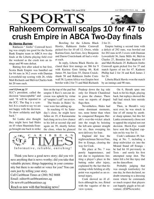 Caribbean Times 28th Issue - Monday 14th June 2016