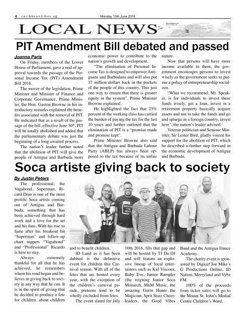 Caribbean Times 28th Issue - Monday 14th June 2016