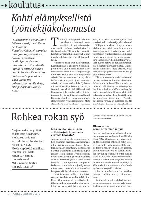 Kuljetus & Logistiikka 3 / 2016