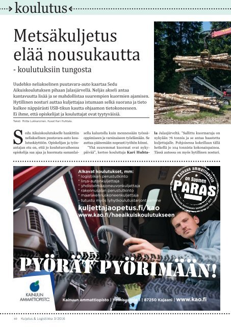 Kuljetus & Logistiikka 3 / 2016