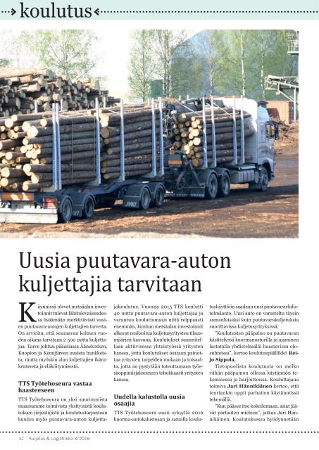 Kuljetus & Logistiikka 3 / 2016