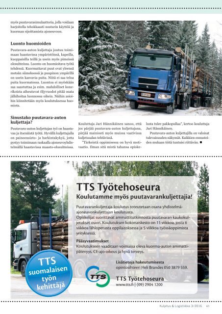 Kuljetus & Logistiikka 3 / 2016