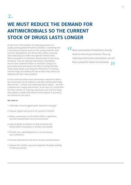 TACKLING DRUG-RESISTANT INFECTIONS GLOBALLY FINAL REPORT AND RECOMMENDATIONS