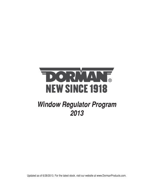 741-970 Window Reg With Motor Dorman OE Solutions