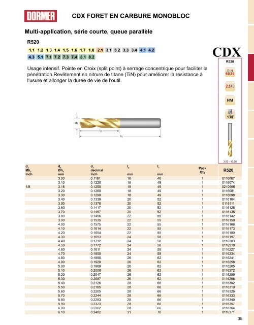 Dormer - Catalogue Français