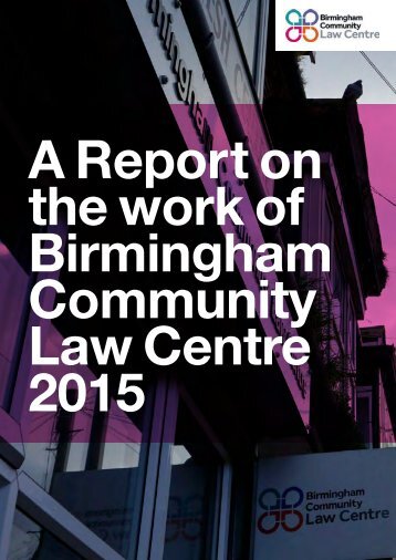 A Report on the work of Birmingham Community Law Centre 2015