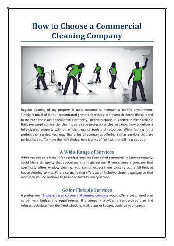 How to Choose a Commercial Cleaning Company