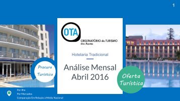 Hotelaria Tradicional Análise Mensal Abril 2016