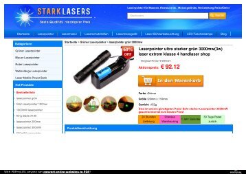 Laserpointer ultra starker grün 3000mw(3w) laser extrem klasse 4 handlaser shop 