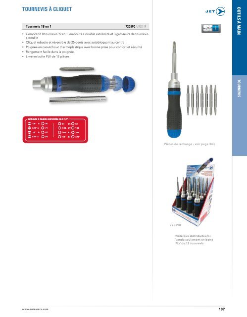 Jet - Tournevis, embouts et tourne-écrous