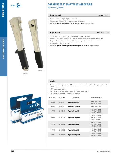 Jet - Outils de construction