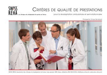 SW!SS REHA Critères de qualité de prestations pour la réadaption ambulatoire et semi-stationnaire