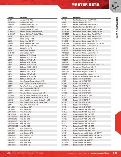 Proto - Ensembles d'outils