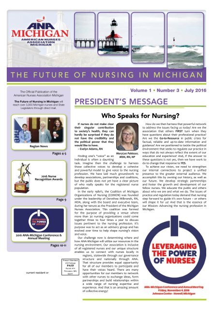 The Future of Nursing in Michigan - July 2016