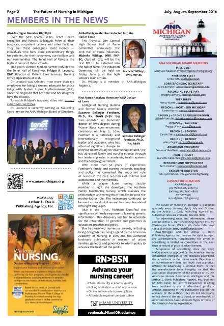 The Future of Nursing in Michigan - July 2016