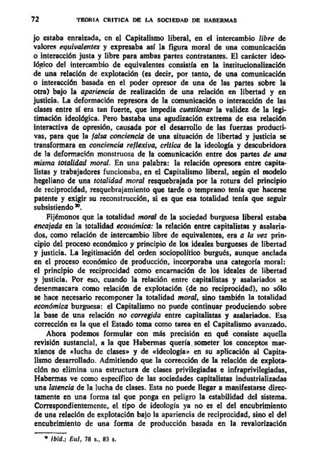 LA TEORIA CRITICA DE LA SOCIEDAD DE HADERMAS