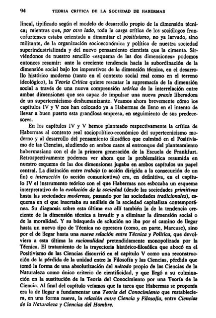 LA TEORIA CRITICA DE LA SOCIEDAD DE HADERMAS