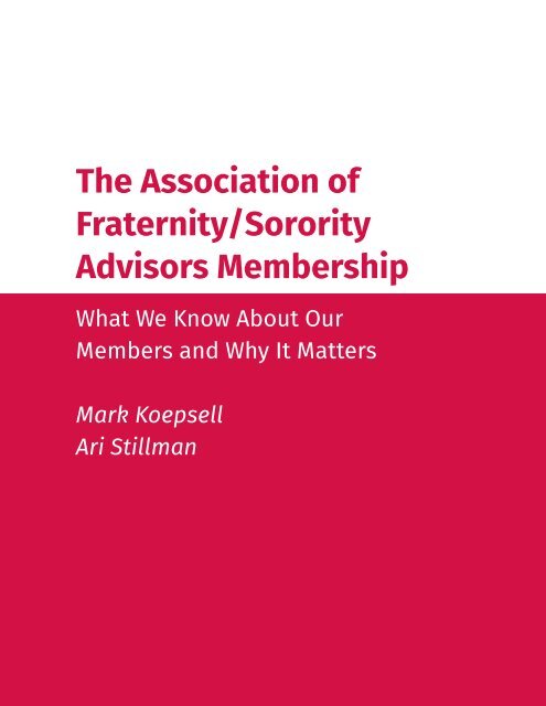 The Association of Fraternity/Sorority Advisors Membership