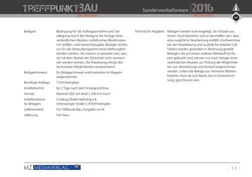 Treffpunkt.Bau Mediadaten 2016