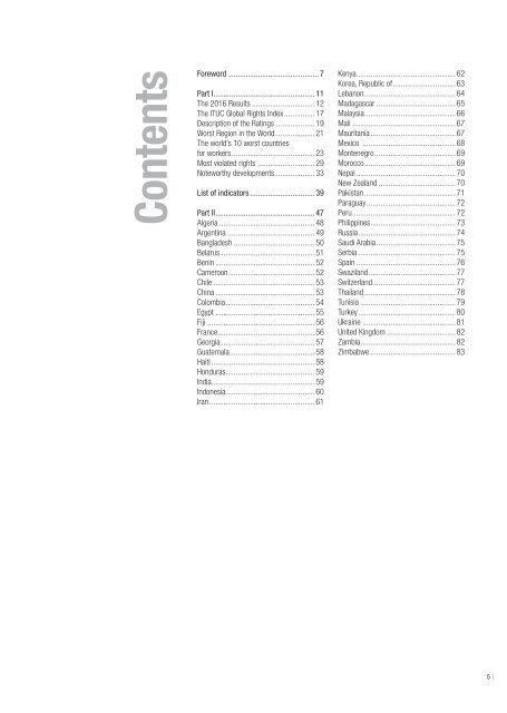 ITUC GLOBAL RIGHTS INDEX