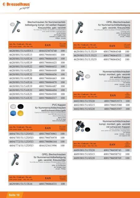 Dresselhaus | Universalprogramm Automotiv | Programme universel Automotiv | Programma universale Automotiv