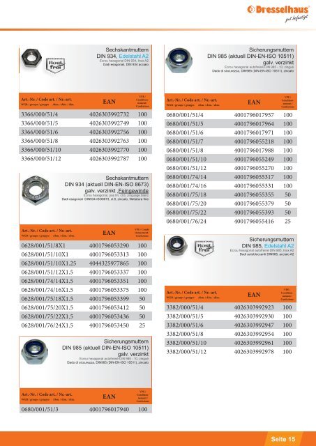 Dresselhaus | Universalprogramm Automotiv | Programme universel Automotiv | Programma universale Automotiv