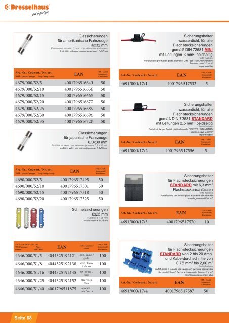 Dresselhaus | Universalprogramm Automotiv | Programme universel Automotiv | Programma universale Automotiv