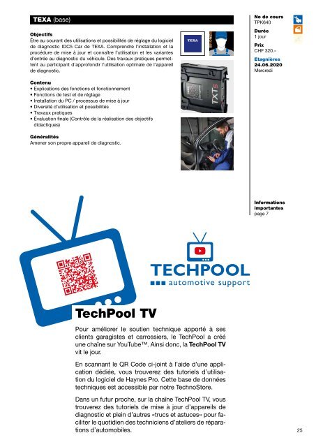 Programme de formation pour le secteur automobile