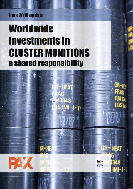 Worldwide investments in CLUSTER MUNITIONS