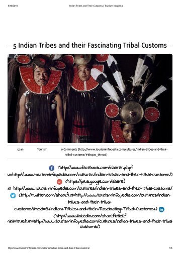 Indian Tribes and Their Customs _ Tourism Infopedia