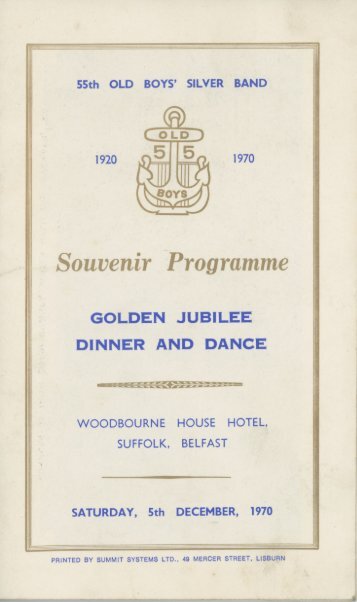 55th Old Boys' Silver Band - Golden Jubilee Dinner and Dance