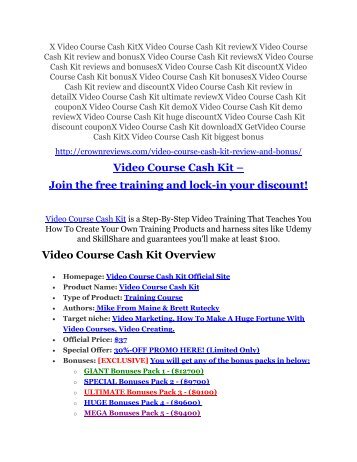 2Video Course Cash Kit review - A top notch weapon