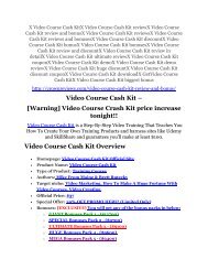 Video Course Cash Kit Review & (BIGGEST) jaw-drop bonuses