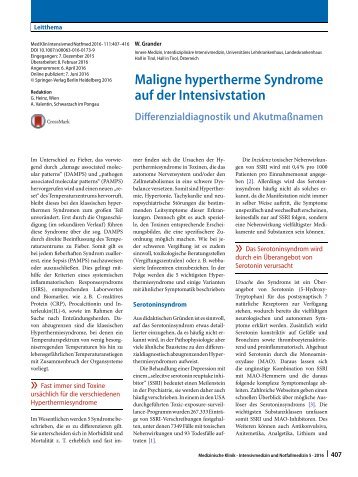 Maligne hypertherme Syndrome