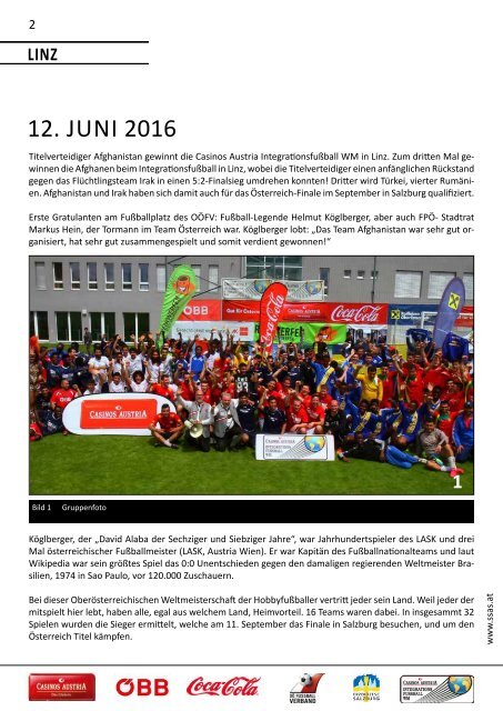 Integrationsfussball-WM Linz 2016