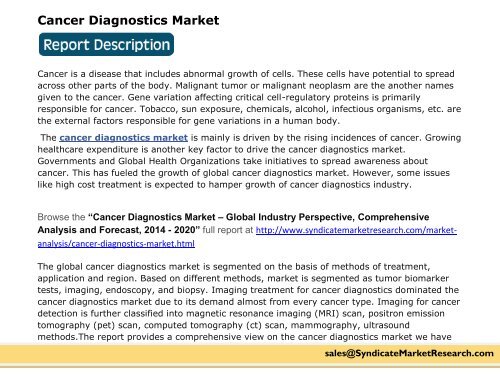 cancer diagnostic market