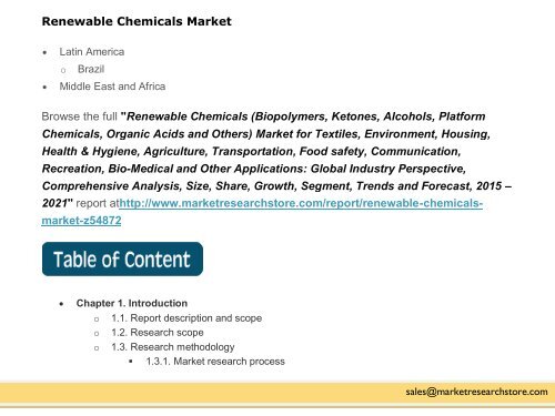 Renewable Chemicals Market