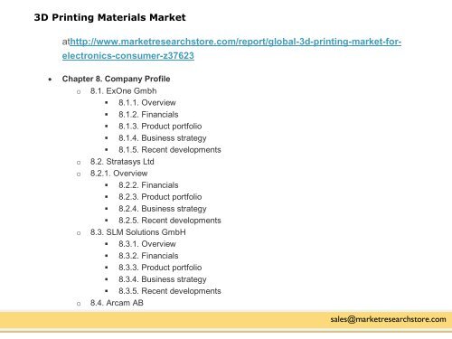 3D Printing Materials Market