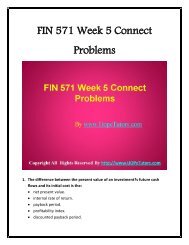 FIN 571 Week 5 Connect Problems