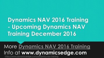 Dynamics nav 2016 training december 2016 los angeles