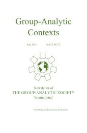 Group-Analytic Contexts, Issue 72, June 2016