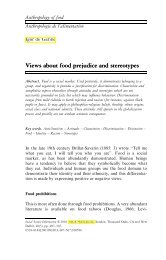 Views about food prejudice and stereotypes - CNRS