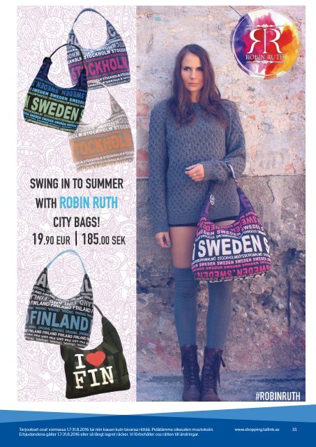 Turku-Stockholm July 1 – August 31, 2016 Tallink Silja Shopping catalogue Onboard&Club One offers – all