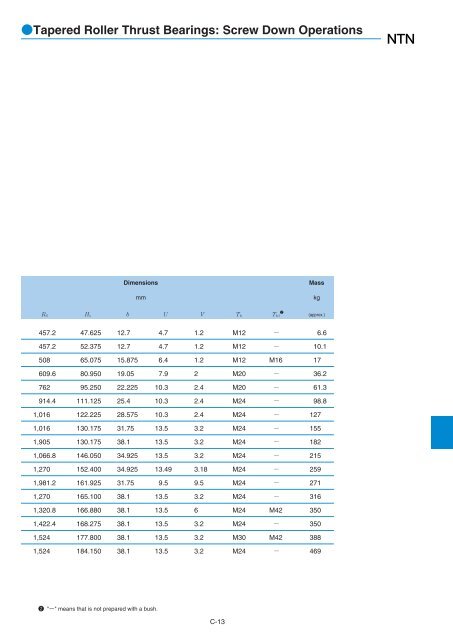 NTN - Large Bearings