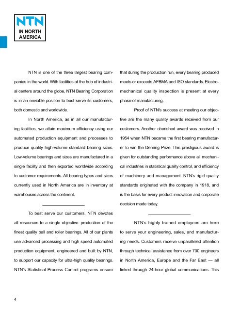 NTN - Ball and Roller Bearings