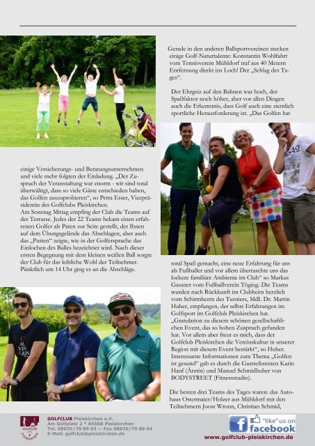 'aufgeteet!' - online Clubmagazin Golfclub Pleiskirchen e.V.