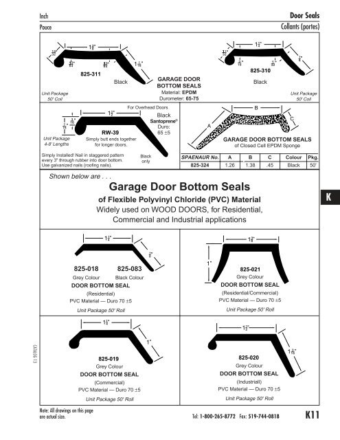 Inch Pouce Door Seals Col