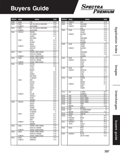 Spectra Premium - Produits du système d’alimentation d’essence